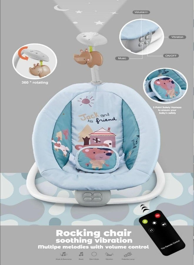 VBM Baby Music Rocking Chair Toddler Rocking Chair for Newborn with Adjustable Seat | Portable Baby Care Bouncing Baby Seat Comfort, Soothing Belt for Newborn to Toddler Baby Rocker - Image 4